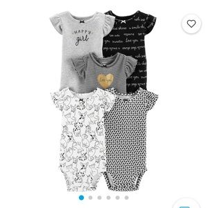 NWT 6 month 5-Pack Flutter-Sleeve Bodysuits